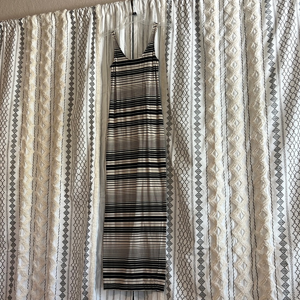 Maxi dress, size XS black/beige stripes, worn 1x